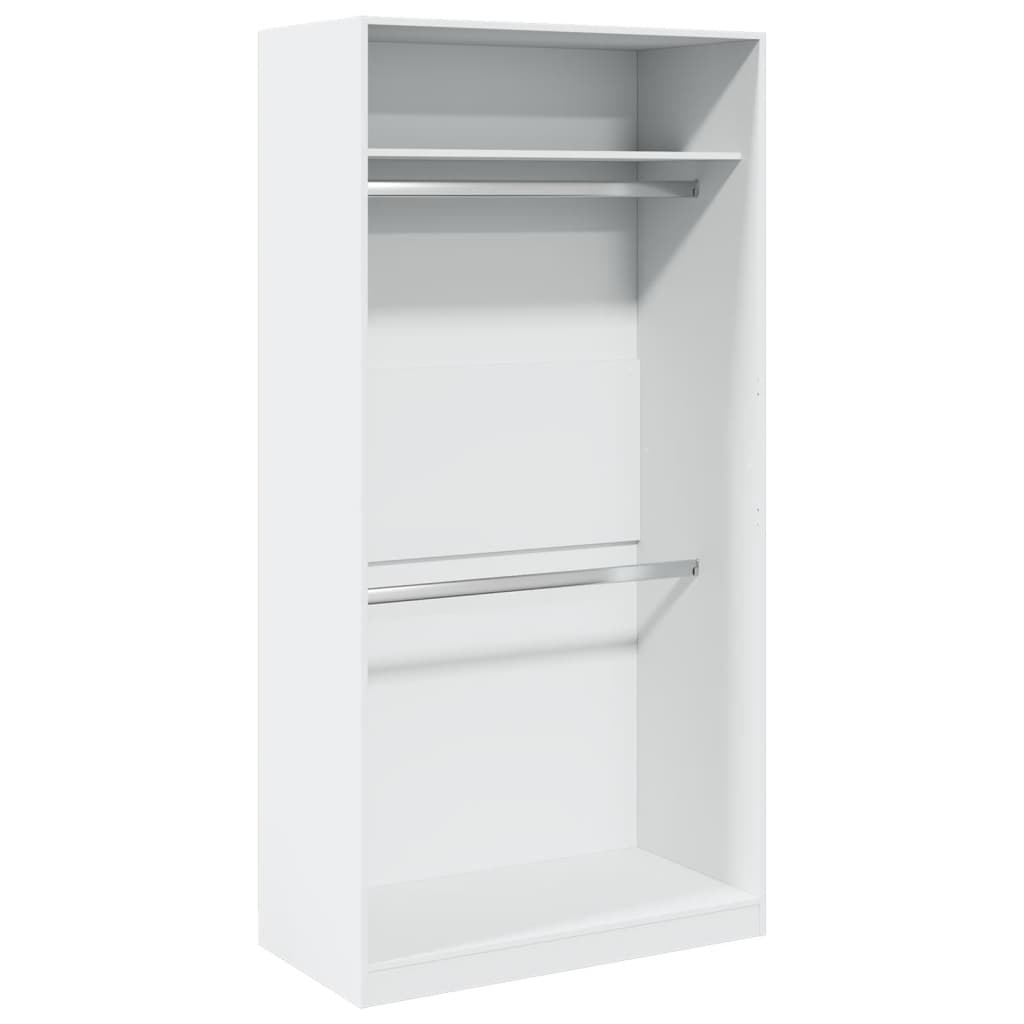 Engineered Wood Wardrobe Cabinet Freestanding Clothes Closet with Hanging Rail