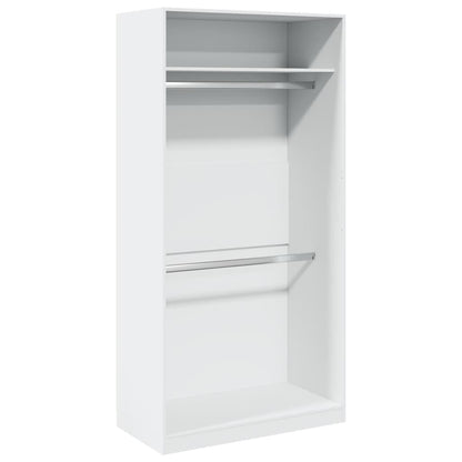 Engineered Wood Wardrobe Cabinet Freestanding Clothes Closet with Hanging Rail