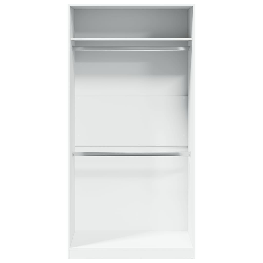 Engineered Wood Wardrobe Cabinet Freestanding Clothes Closet with Hanging Rail
