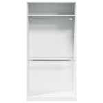 Engineered Wood Wardrobe Cabinet Freestanding Clothes Closet with Hanging Rail