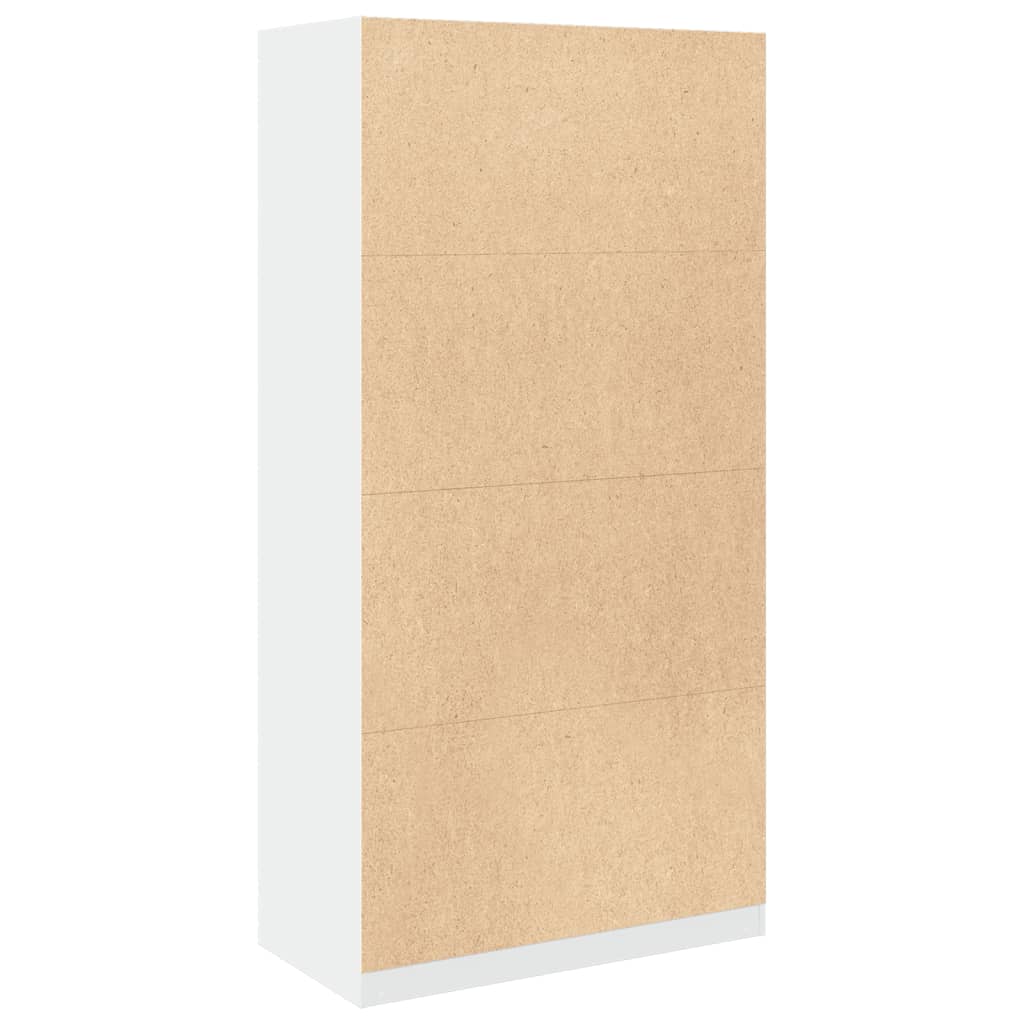 Engineered Wood Wardrobe Cabinet Freestanding Clothes Closet with Hanging Rail