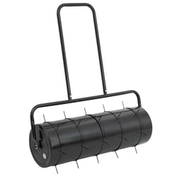 Garden Lawn Roller with Aerator Clamps Black