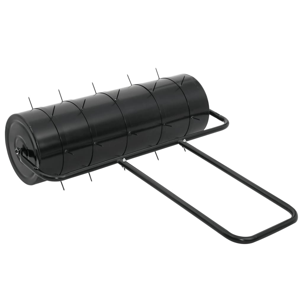 Garden Lawn Roller with Aerator Clamps Black
