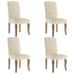 Dining Chairs 4 pcs Beige Linen-Look Fabric