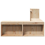 Solid Pinewood Bedside Cabinet with Desk L-Shaped Storage Unit 4 Compartments