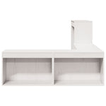White Bedside Cabinet with Desk Solid Pinewood L-Shaped Storage Unit