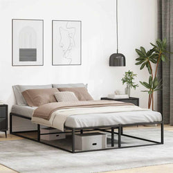 Bed Frame without Mattress Black Double Metal
