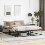 Bed Frame without Mattress Black Queen Metal