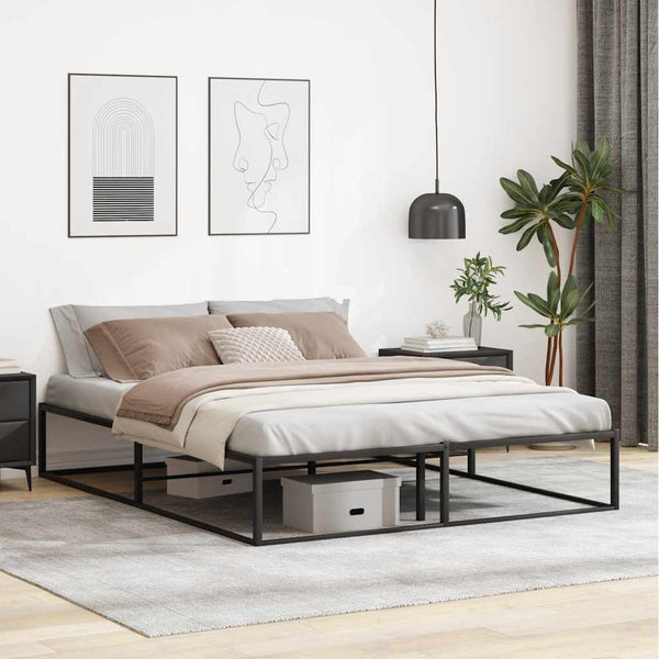  Bed Frame without Mattress Black Queen Metal