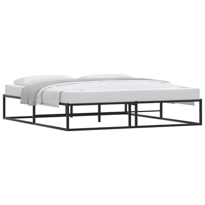 Bed Frame without Mattress Black King Metal