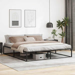 Bed Frame without Mattress Black King Metal