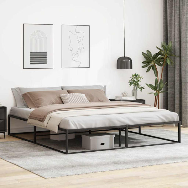  Bed Frame without Mattress Black King Metal