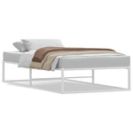 Bed Frame without Mattress White Single Metal