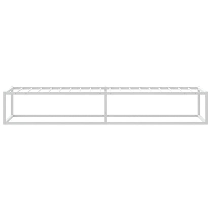 Bed Frame without Mattress White Single Metal