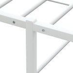 Bed Frame without Mattress White Single Metal