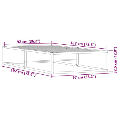 Bed Frame without Mattress White Single Metal