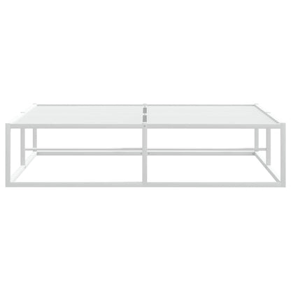 Bed Frame without Mattress White Double Metal