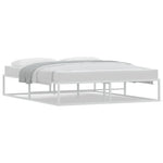 Bed Frame without Mattress White Queen Metal