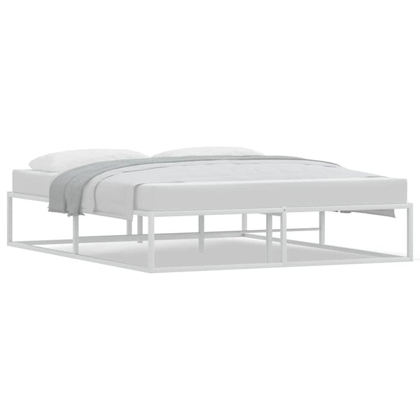  Bed Frame without Mattress White Queen Metal