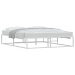 Bed Frame without Mattress White Queen Metal