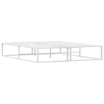 Bed Frame without Mattress White Queen Metal