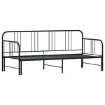 Daybed with Trundle without Mattress Black Single Metal
