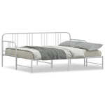 Daybed with Trundle without Mattress White Single Metal