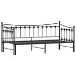 Daybed with Trundle without Mattress Black Single - Metal