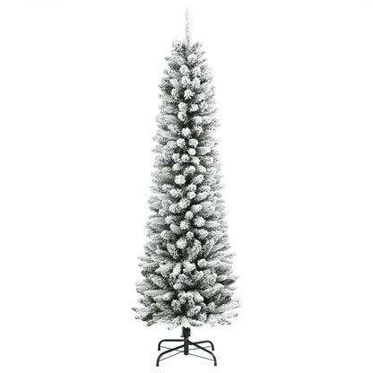 Elegance Artificial Slim Christmas Tree with Flocked Snow