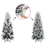 Elegance Artificial Slim Christmas Tree with Flocked Snow