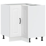 Kitchen Corner Base Cabinet Kalmar White Engineered Wood