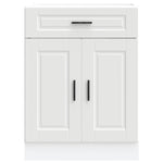 Kitchen Base Cabinet Porto White Engineered Wood - Stylish