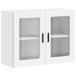 Kitchen Wall Cabinet Glass Door 80cm White | HomeAndLiving