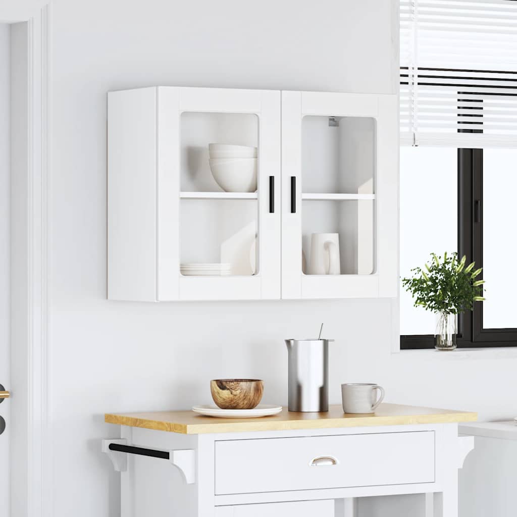 Kitchen Wall Cabinet Glass Door 80cm White | HomeAndLiving