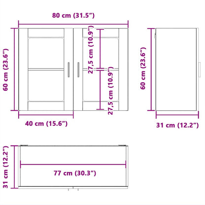 Kitchen Wall Cabinet Glass Door 80cm White | HomeAndLiving