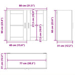 Kitchen Wall Cabinet Glass Door 80cm White | HomeAndLiving