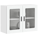 Kitchen Wall Cabinet Glass Door 80cm White | HomeAndLiving