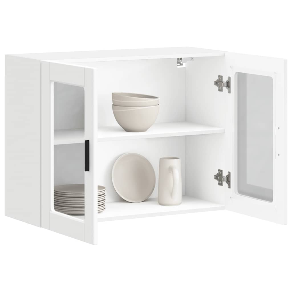 Kitchen Wall Cabinet Glass Door 80cm White | HomeAndLiving