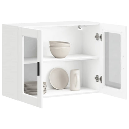 Kitchen Wall Cabinet Glass Door 80cm White | HomeAndLiving