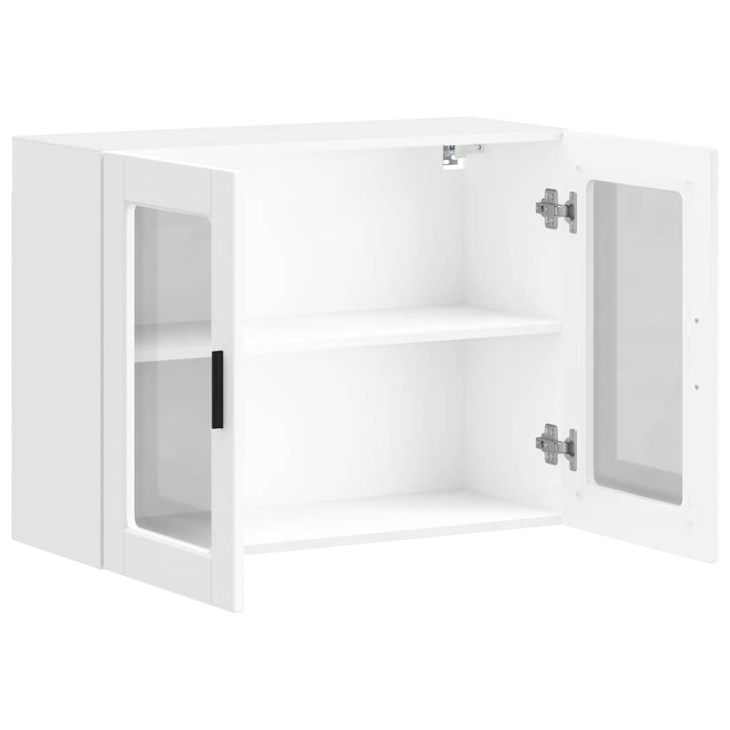 Kitchen Wall Cabinet Glass Door 80cm White | HomeAndLiving
