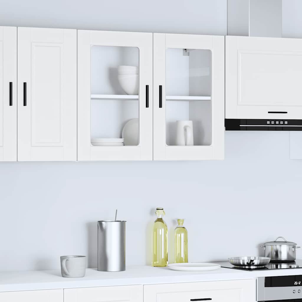 Kitchen Wall Cabinet Glass Door 80cm White | HomeAndLiving