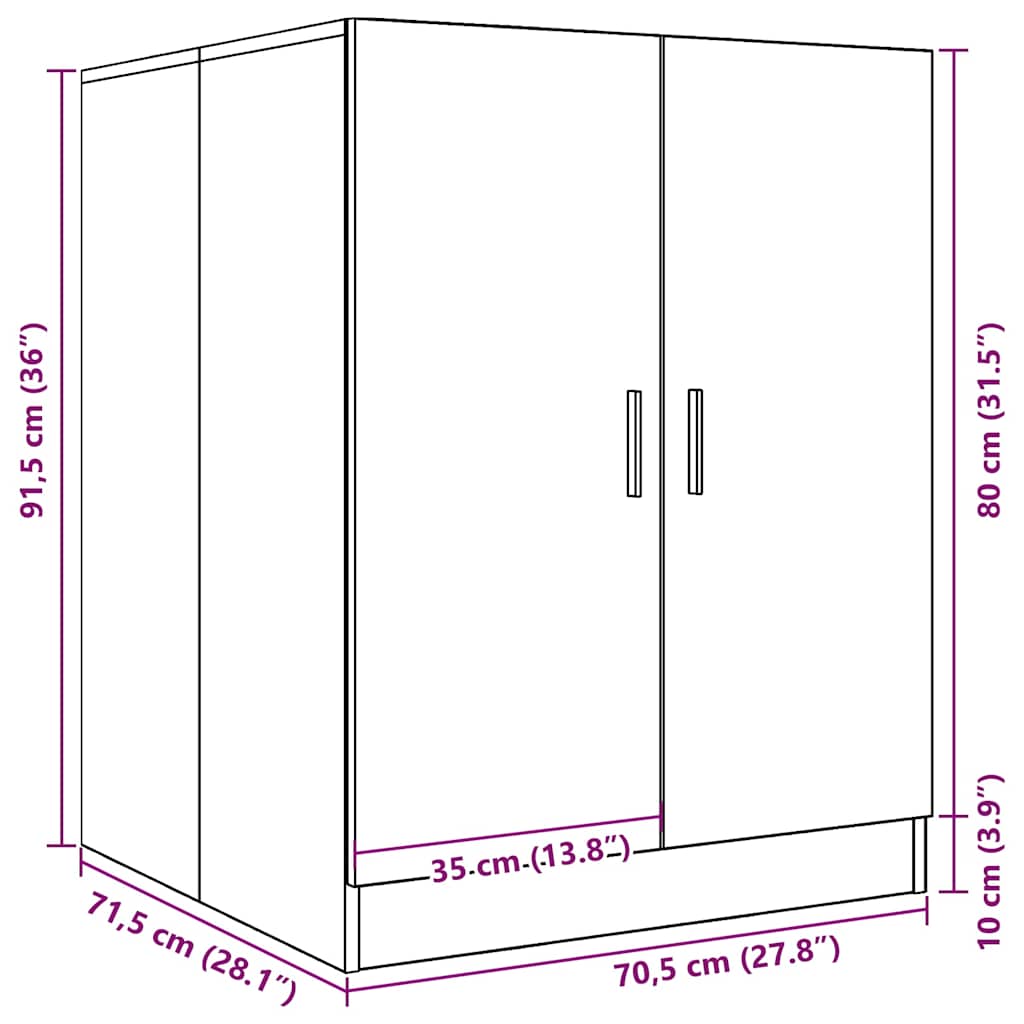 Washing Machine Cabinet Concrete Grey 70.5cm | HomeAndLiving