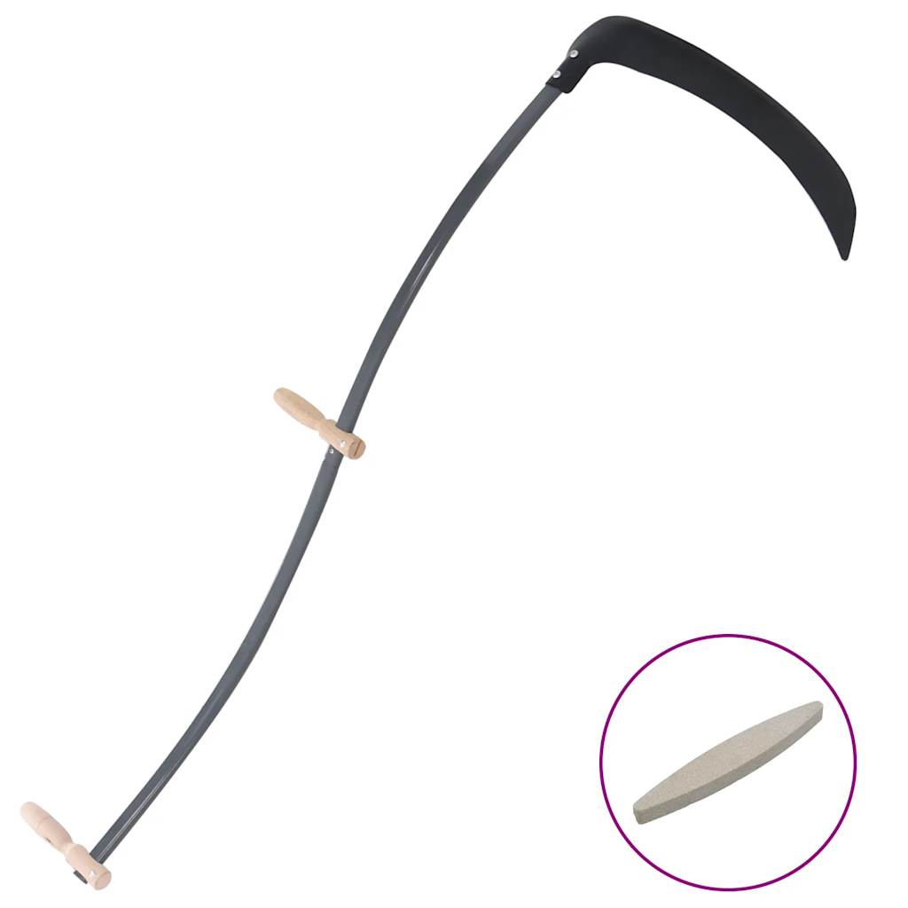 Scythe 145 cm with Grinding Stone  Maintain Perfect Cuts in Fields, Gardens, & Lawns