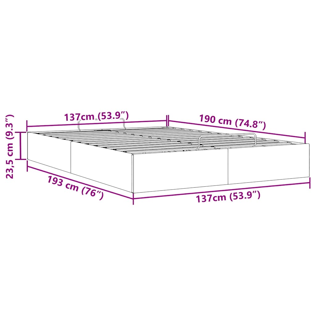 Ottoman Bed Frame without Mattress Black Double