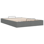 Ottoman Bed Frame without Mattress Dark Grey Double Fabric