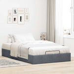 Ottoman Storage Bed Frame No Mattress Dark Grey King Single Velvet