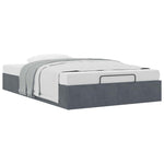 Ottoman Storage Bed Frame No Mattress Dark Grey King Single Velvet