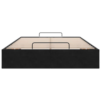 Ottoman Bed Frame No Mattress Black King Single Velvet