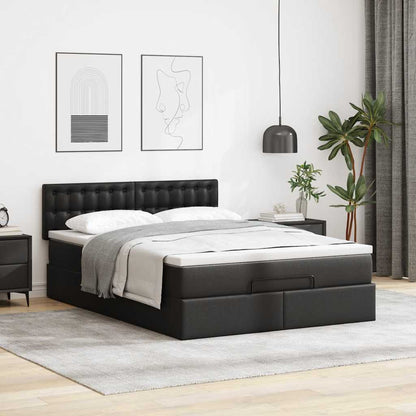 Ottoman Bed with Mattress Black - Double