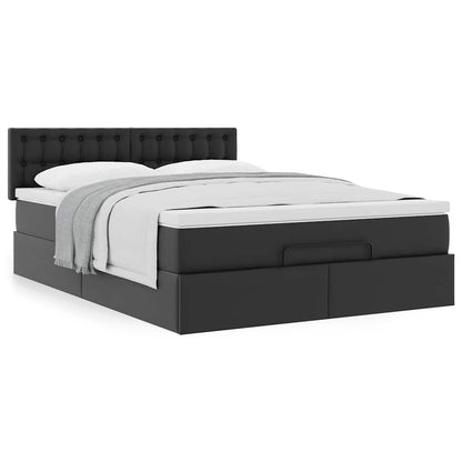 Ottoman Bed with Mattress Black - Double